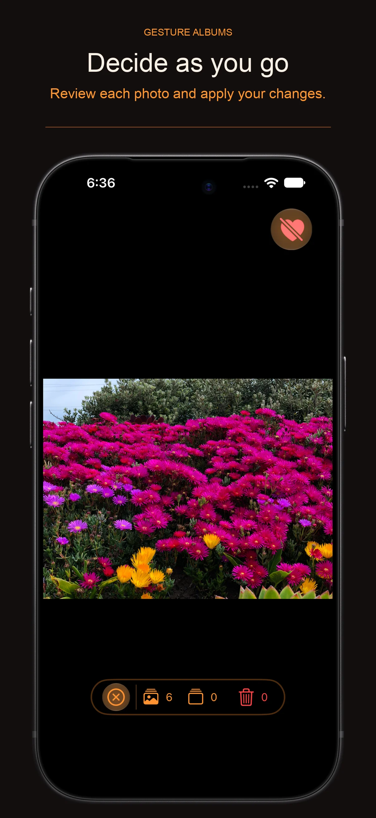 Edit photos in Gesture Albums for iPhone